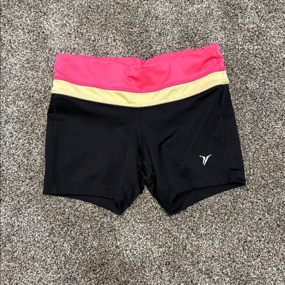 Girls Old Navy Active Black Shorts with Pink Waistband Size M 8